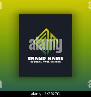 Letter GM logo design template. Editable, resizable, vector illustration. Stock Vector