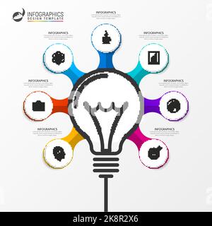 Light bulb. Infographic design template. Business concept. Vector illustration Stock Vector