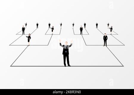 Organization chart. Corporate hierarchy. Business network. Pyramid. Vector illustration Stock Vector