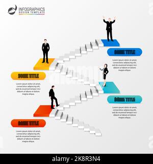 Infographic design template. Staircase concept with steps. Can be used ...