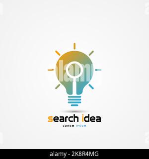 Looking for an idea. Creative concept. Magnifying glass. Vector illustration Stock Vector