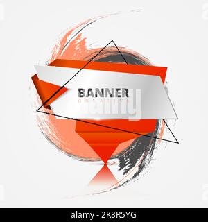 Abstract glossy red origami speech bubble. Vector illustration Stock Vector