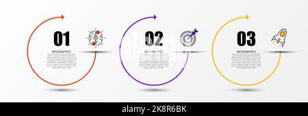 Infographic design template. Creative concept with 3 steps. Can be used for workflow layout, diagram, banner, webdesign. Vector illustration Stock Vector