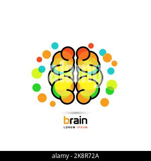 Brain symbol. Line art icon. Creative mind. Vector illustration Stock Vector