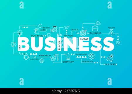 Business strategy concept. Infographic design. Chart with keywords and icons. Vector illustration Stock Vector