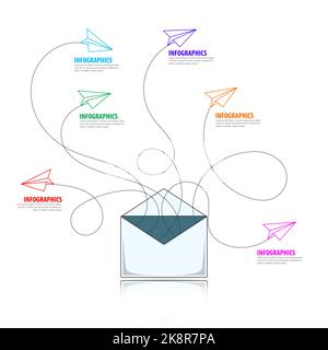 Email marketing campaign. Infographic design template. Vector illustration Stock Vector