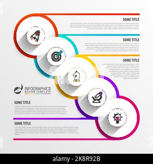 Circle infographics. Template for diagram, graph, presentation and chart. Vector illustration with 5 steps Stock Vector
