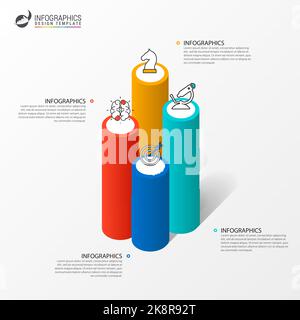 Infographic design template. Creative concept with 4 steps. Can be used for workflow layout, diagram, banner, webdesign. Vector illustration Stock Vector