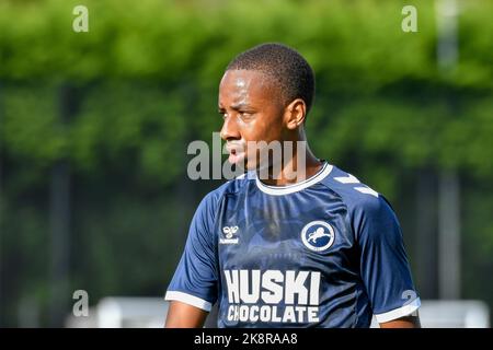 Swansea, Wales. 24 October 2022. Kyle Smith of Millwall after the  Professional Development League game between Swansea City Under 21 and  Millwall Under 21 at the Swansea City Academy in Swansea, Wales