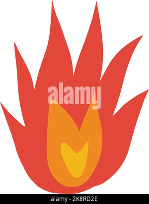 Fire icon vector abstract shape burning hot flame illustration Stock Vector