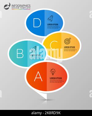 Infographic design template. Business concept with 4 steps. Can be used for workflow layout, diagram, banner, webdesign. Vector illustration Stock Vector