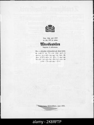 Trondheim 19670601: Adresseavisen 'Adressa' is Norway's oldest newspaper. In 1967, the newspaper turned 200 years. Here, special prints in connection with the newspaper's 200th anniversary. Photo: Current / NTB Stock Photo