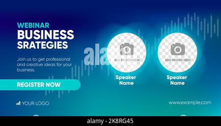 Webinar social media post template, webinar social media post template. Background and illustrations for social media banner design vector.  Stock Vector