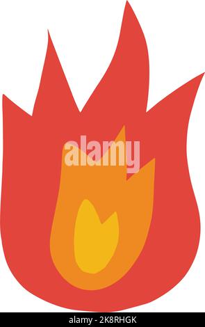 Fire icon vector abstract shape burning hot flame illustration Stock Vector