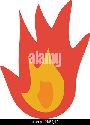 Fire icon vector abstract shape burning hot flame illustration Stock Vector