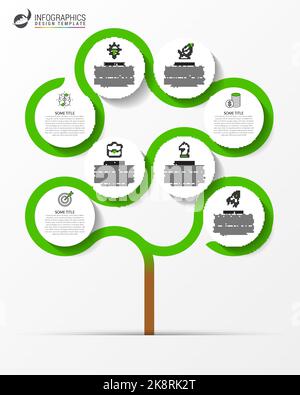 Infographic design template. Creative concept with 8 steps. Can be used for workflow layout, diagram, banner, webdesign. Vector illustration Stock Vector