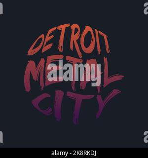 Detroit Lettering DETROIT METAL CITY, lettering typography design artwork. Editable ...