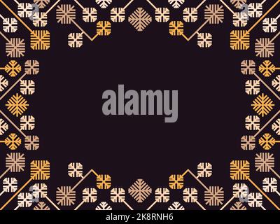 Art deco christmas frame with snowflakes. Vintage linear border in 1920s and 1930s style. Christmas frame design a template for invitations, leaflets Stock Vector