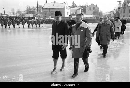 Hamar January 26, 1963. Norwegian skating championships. Here King Olav who was present during the championship. Photo: Ivar Aaserud / Current / NTB Stock Photo