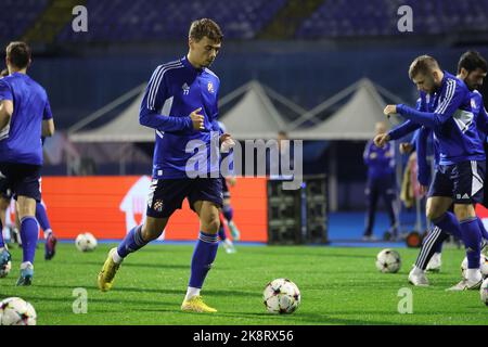 Dario Spikic  of Dinamo Zagreb during a training session at Maksimir Stadium ahead of the UEFA Champions Legue round 5 match between GNK Dinamo Zagreb and AC Milan, in Zagreb, Croatia on October 24, 2022. Photo: Luka Stanzl/PIXSELL Stock Photo