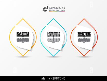 Infographic design template. Creative concept with 3 steps. Can be used for workflow layout, diagram, banner, webdesign. Vector illustration Stock Vector