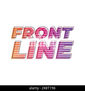 Front line, halftone line letter typography design artwork. Editable ...