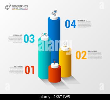 Infographic design template. Creative concept with 4 steps. Can be used for workflow layout, diagram, banner, webdesign. Vector illustration Stock Vector