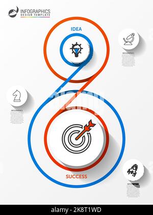 Infographic design template. Creative concept with 2 steps. Can be used for workflow layout, diagram, banner, webdesign. Vector illustration Stock Vector