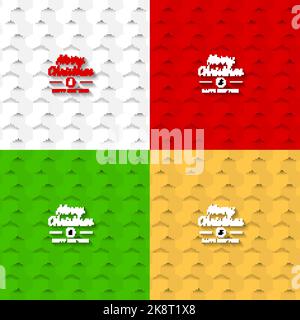 Merry Christmas background. Creative hexagonal pattern. Vector illustration Stock Vector
