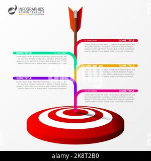 Infographic design template. Timeline concept with 5 steps. Can be used for workflow layout, diagram, banner, webdesign. Vector illustration Stock Vector