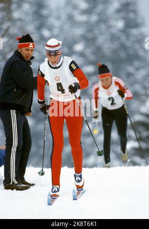 Sarajevo, Yugoslavia 1984-02. The Olympic Winter Games 1984. Picture: 20km cross country, women. Action Anne Jahren. Photo: Per Løchen / NTB Stock Photo