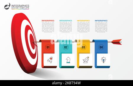 Infographic design template. Creative concept with 4 steps. Can be used for workflow layout, diagram, banner, webdesign. Vector illustration Stock Vector