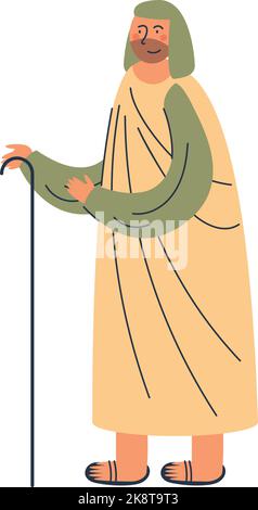 saint joseph manger nativity character Stock Vector