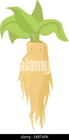 Halloween mandrake icon cartoon vector. Alchemy leaf. Ancient magic Stock Vector