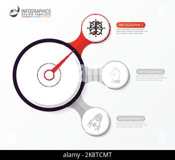 Infographic design template. Creative concept with 3 steps. Can be used for workflow layout, diagram, banner, webdesign. Vector illustration Stock Vector