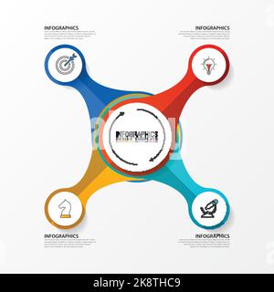 Infographic design template. Creative concept with 4 steps. Can be used for workflow layout, diagram, banner, webdesign. Vector illustration. Stock Vector