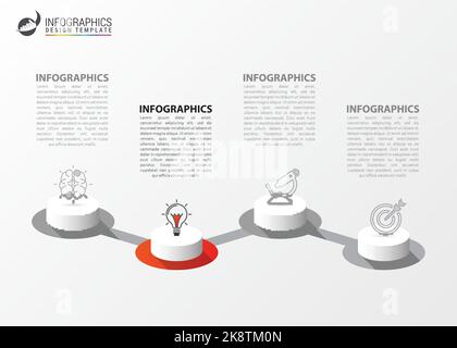 Infographic design template. Creative concept with 4 steps. Can be used for workflow layout, diagram, banner, webdesign. Vector illustration Stock Vector
