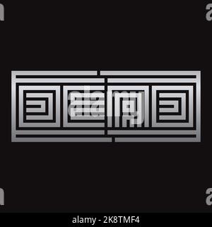 Dead Lettering Maze Typography Design Vector Illustration. Editable ...
