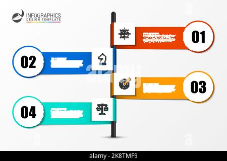 Infographic design template. Creative concept with 4 steps. Can be used for workflow layout, diagram, banner, webdesign. Vector illustration Stock Vector