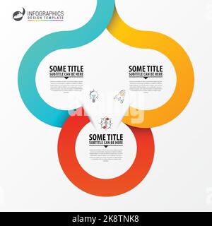 Infographic design template. Creative concept with 3 steps. Can be used for workflow layout, diagram, banner, webdesign. Vector illustration Stock Vector