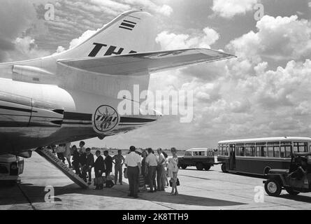 Bangkok June 5, 1965, Thailand. For 5 years, the airline SAS has built up Thai Airways International Ltd (Thai International) in Thailand, for mutual joy and benefit. The company has three caravels and about 700 employees of which 37 Scandinavians. Here from Bangkok airport. Photo: Sverre A. Børretzen / Current / NTB Stock Photo