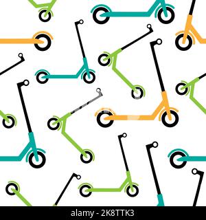 Seamless pattern with electric scooters. Stock Vector