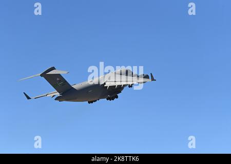 USAF C-17 Globemaster III takes off from  MCAS Miramar in San Diego, California Stock Photo