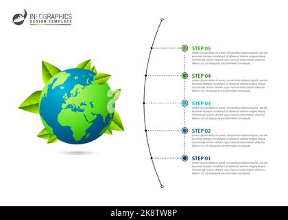 Infographic design template. Creative concept with 5 steps. Can be used for workflow layout, diagram, banner, webdesign. Vector illustration Stock Vector