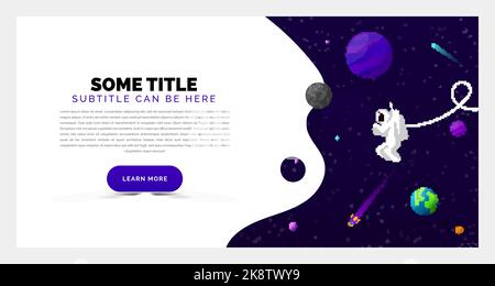 Universe concept. Creative template in purple style. Vector illustration Stock Vector