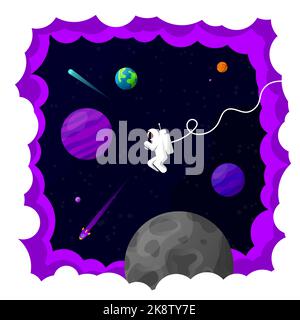 Cosmos design background. Creative concept with astronaut. Vector illustration Stock Vector