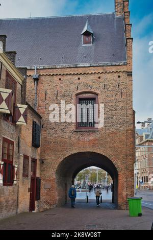 The 14th-century Gevangenpoort (Prisoners’ Gate) in  The Hague, the Netherlands, where several prominent figures from Dutch history were incarcerated Stock Photo