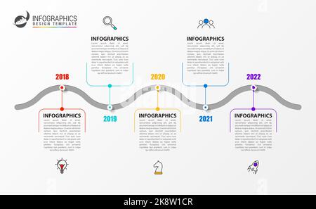 Infographic design template. Creative concept with 5 steps. Can be used for workflow layout, diagram, banner, webdesign. Vector illustration Stock Vector