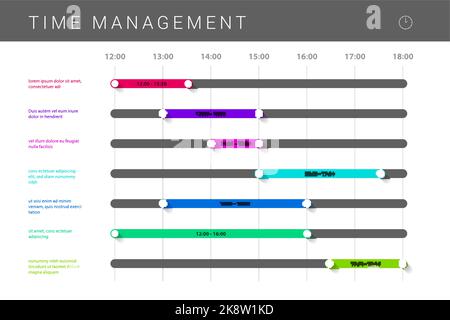 Time management concept. Infographic design template. Vector illustration Stock Vector