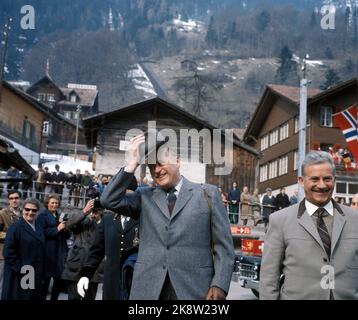Switzerland April 1968. King Olav on an official visit to